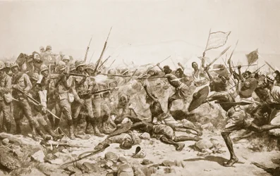 Die Schlacht von Abu Klea, 17. Januar 1885, Illustration aus 