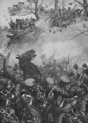 Die Franzosen stürmten mit triumphierenden Schreien vor und schossen in die hohle Straße hinunter, 1902