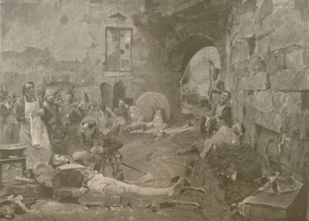 Napoleon und Marschall Lannes bei Essling