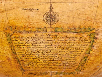 Früher englischer terrestrischer Globus, ca. 1673