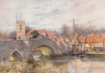 Aylesford Brücke (Farblithografie)