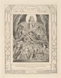 Das Buch Hiob, Tafel 2, Satan vor dem Thron Gottes