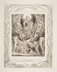 Satan geht aus der Gegenwart des Herrn, aus Illustrationen zum Buch Hiob, 1825-26
