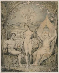 Der Erzengel Raphael mit Adam und Eva (Illustration zu Miltons 