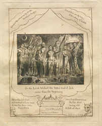 Das Buch Hiob: Pl. 21, So segnete der Herr das Ende Hiobs mehr als den Anfang, 1825