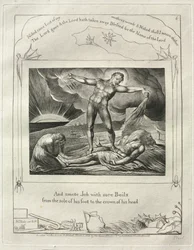 Das Buch Hiob: Pl. 6, Und schlug Hiob mit bösen Geschwüren von der Fußsohle... 1825