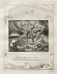 Das Buch Hiob: Pl. 6, Und schlug Hiob mit bösen Geschwüren von der Fußsohle bis zum Scheitel