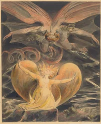 Der große rote Drache und die mit der Sonne bekleidete Frau