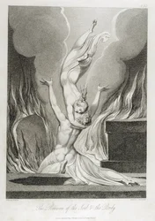 Die Wiedervereinigung von Seele und Körper, Tafel 13, Illustration aus „The Grave, A Poem“ von William Blake (1757-1827), gestochen von Luigi Schiavonetti (1765-1810), 1808