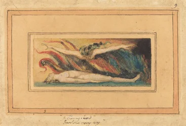 Die Seele schwebt über dem Körper [aus Marriage of Heaven and Hell, Platte 14]