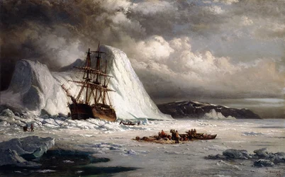 Eingefrorenes Schiff