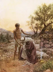Abraham und Isaak auf dem Berg Moriah