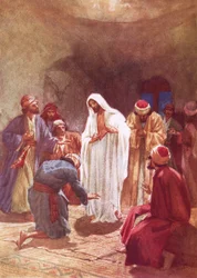 Jesus tadelt Thomas wegen seines Unglaubens