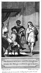 Der Prinz von Wales und Buckingham erhalten die Zustimmung des Königs, nach Spanien zu gehen, 1793