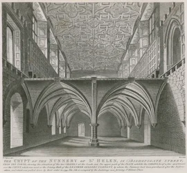 Die Krypta des Nonnenklosters St. Helen in der Bishopsgate Street, London