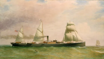 Das Dreimastschiff und der Dampfer 