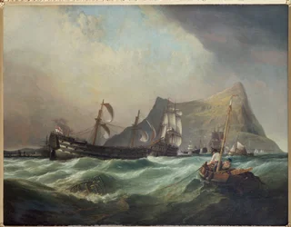 Neptun, der den Sieg nach der Schlacht von Trafalgar in den Hafen von Gibraltar schleppt