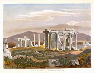 Ansicht der Tempel von Erectheus und Pandrosus, die Akropolis, aus 