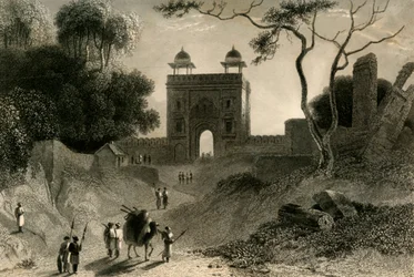 Das Agra-Tor, Chauter Serai, 1835