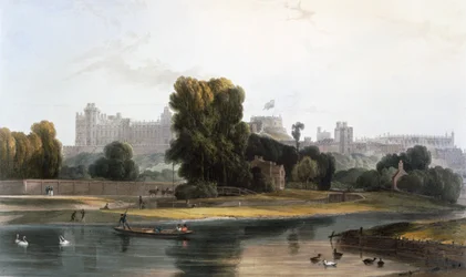 Schloss Windsor vom Fluss Thames bei Eton, ca. 1827-30