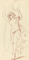 Tanzende Frau mit Tamburin