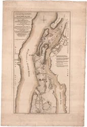 Eine topographische Karte des nördlichen Teils der Insel New York von Sauthier