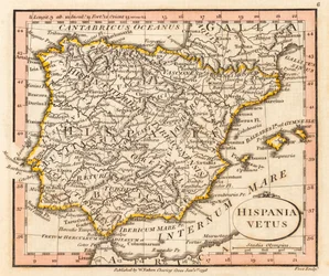 Altes Spanien und Portugal. Karte.