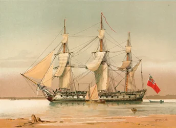 Eine 42-Kanonen-Fregatte um 1780