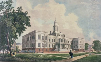 Rathaus, graviert, gedruckt und koloriert von I. Hill, 1826