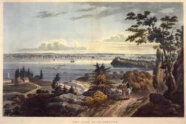 New York von Weehawken (gestochen von John Hill)