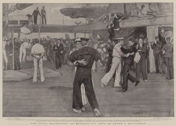 Die Marine-Manöver, ein Abend außer Dienst an Bord eines Schlachtschiffs
