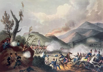Schlacht von Busaco, 27. September 1810, graviert von Thomas Sutherland (geb. ca. 1785)