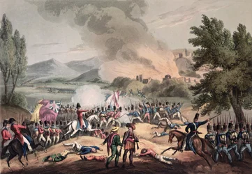 Schlacht von Pombal, 12. März 1811, graviert von Thomas Sutherland (geb. ca. 1785)