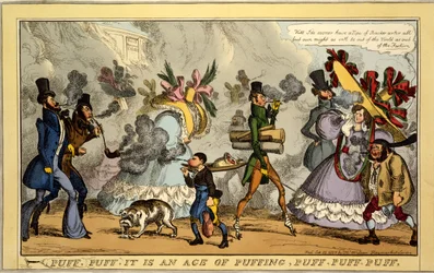 Puff, Puff, es ist ein Zeitalter des Pustens, Puff, Puff, Puff, veröffentlicht von Thos. McLean, London, 1827