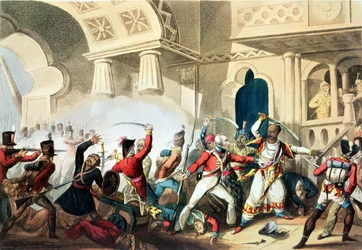 Der Sturm auf Seringapatam, 4. Mai 1799, graviert von Thomas Sutherland, 1815