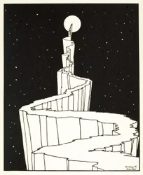 Der Weg zum Mond, aus Ein Buch der Bilder, veröffentlicht 1898 (Gravur)