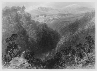 Powerscourt vom Dargle, County Wicklow (Stich)