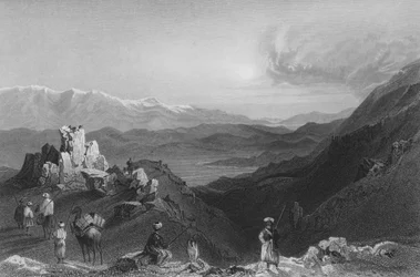 Djebel Sheich und Berg Hermon, vom Gipfel des Libanon