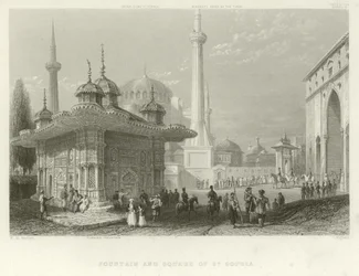 Brunnen und Platz der Hagia Sophia, Konstantinopel