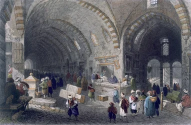 Große Allee im Tchartchi, ca. 1850 (farbige Aquatinta)