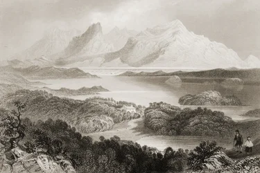 Lake Garromin, Connemara, County Galway, aus 