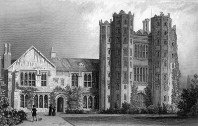 Layer Marney Tower, Essex, graviert von Henry Wallis, 1832