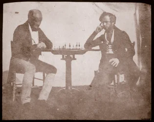 Nicolaas Henneman überlegt seinen Zug in einem Schachspiel, September 1841