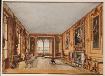 Das Winter-Esszimmer des Earl of Essex in Cassiobury, 1821