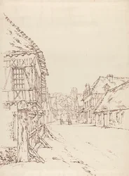 Blick auf eine Straße in einer französischen Stadt