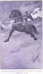 Das Pferd brachte Sir Percivale an die Ufer eines großen, rauen Meeres