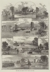 Das Oxford und Cambridge Bootsrennen, Ansichten auf dem Fluss