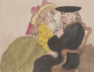 Dame auf dem Schoß eines Anwalts—Romanze