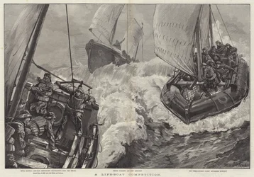 Ein Rettungsboot-Wettbewerb