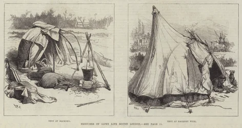 Skizzen des Zigeunerlebens rund um London